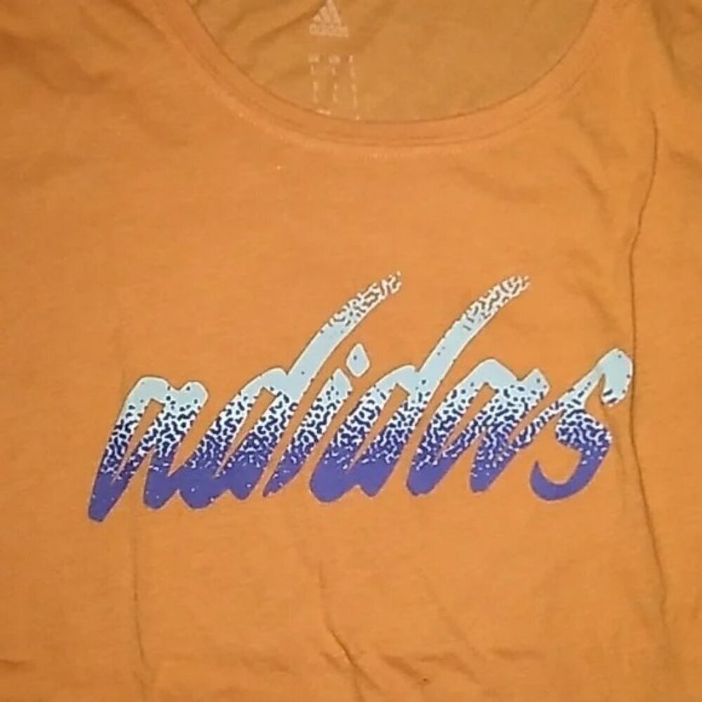 Adidas Neon Orange Crewneck T-shirt - Picture 2 of 5